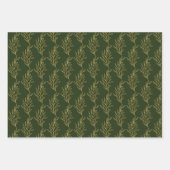 Moderne Grün- und Goldkalligraphie Weihnachten Geschenkpapier Set (Vorderseite)