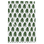 Moderne Grün- und Weiße Weihnachtsbaumbeutel Mittlere Geschenktüte (Vorderseite)