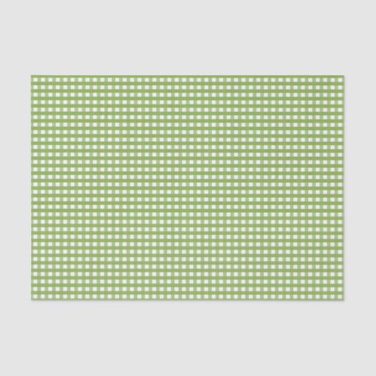 Moderne Grün- und Weißgingham-Muster - Gefallen Seidenpapier (Vorderseite)