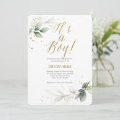 Moderne, Grünanlage, Aquarell, Baby Boy Dusche Einladung (Stehend Vorderseite)