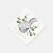 Moderne Grünanlage Baby Elephant Green Gold Garden Serviette (Ecke)