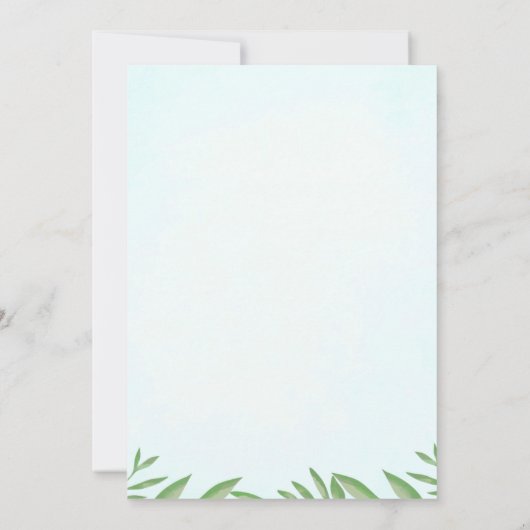 Moderne Grünanlage Elephant Boy Baby Dusche Einladung (Rückseite)