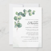 Moderne Grünanlage Eucalyptus Couples Kinderdusche Einladung (Vorderseite)
