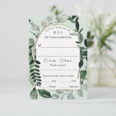 Moderne Grünanlage Gartenhochzeit UAWG RSVP Karte (Stehend Vorderseite)