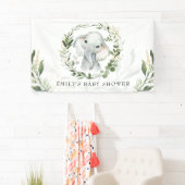 Moderne Grünanlage Gold Elephant Baby Dusche Gebur Banner (Insitu)