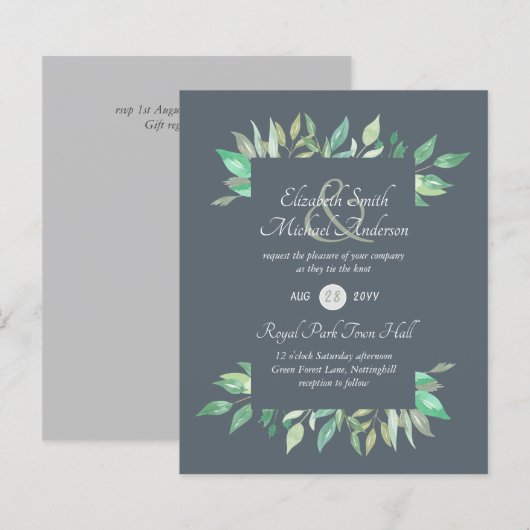 Moderne Grünanlage Hochzeitsbudget (Vorne/Hinten)