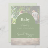 Moderne Grünanlage Kinderdusche Foto Einladung (Vorne/Hinten)