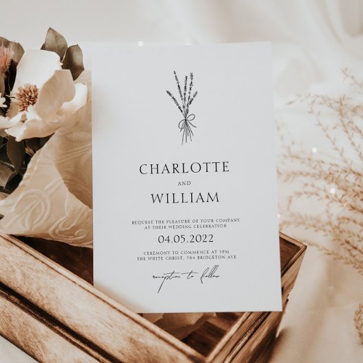 Moderne Grünanlage Minimale Hochzeit Einladung