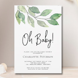 Moderne Grünanlage Oh Baby Dusche Einladung
