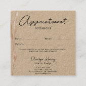 Moderne Grünanlage Rosa Kraft Stellenkarte Quadratische Visitenkarte (Rückseite)