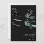 Moderne Grünanlage Schwarz Wir machen Hochzeit Einladung (Vorderseite)