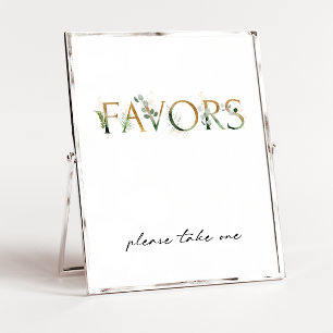 Moderne Grünanlage und Gold Baby Dusche Favoriten Poster