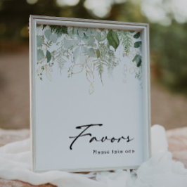 Moderne Grünanlage und Gold Baby Dusche Favoriten  Poster