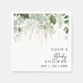 Moderne Grünanlage und Gold Baby Dusche Napkins Serviette (Vorderseite)