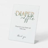 Moderne Grünanlage und Gold Baby Dusche Windelwann Sockelschild (Vorderseite)