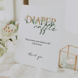 Moderne Grünanlage und Gold Baby Dusche Windelwann Sockelschild