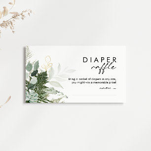 Moderne Grünanlage und Gold Diaper Raffle Baby Dus Begleitkarte