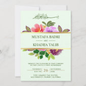 Moderne Grünanlage und islamische Hochzeit mit flo Einladung (Vorderseite)