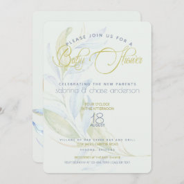 Moderne Grünanlage Watercolor Paare Kinderdusche Einladung