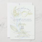 Moderne Grünanlage Watercolor Paare Kinderdusche Einladung (Vorderseite)