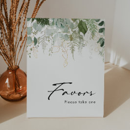 Moderne Grünanlagen und Gold Baby Dusche Favoriten Sockelschild