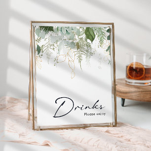 Moderne Grünanlagen und Gold Baby Duschtränke Unte Poster