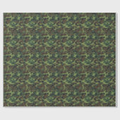 Moderne Grünbraune Schwarzjagd Camouflage Camoufla Geschenkpapier (Flach)