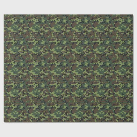 Moderne Grünbraune Schwarzjagd Camouflage Camoufla Geschenkpapier (Flach)