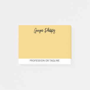 Moderne grundlegende weiche gelbe Name & Beruf Post-it Klebezettel