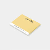 Moderne grundlegende weiche gelbe Name & Beruf Post-it Klebezettel (angewinkelt)