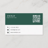 Moderne grüne 3D-Logo-QR-Code professionelle Gesch Visitenkarte (Rückseite)