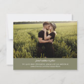 Moderne grüne 4 Fotos Hochzeit speichern das Datum (Rückseite)