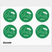 Moderne grüne Abschlussfeier Runder Aufkleber (Blatt)