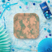 Moderne grüne Abstrakte Blumenplatte Pappteller (Party)