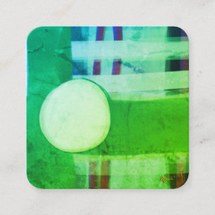 Moderne Grüne Abstrakte Minimalistische Quadratisc Quadratische Visitenkarte