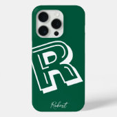 Moderne grüne Anfangsbuchstabe-minimale Case-Mate- Case-Mate iPhone Hülle (Rückseite)