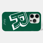 Moderne grüne Anfangsbuchstabe-minimale Case-Mate- Case-Mate iPhone Hülle (Rückseite (Horizontal))