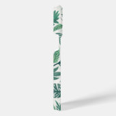 Moderne grüne Aquamarine tropische Blätter Design iPhone Hülle (Rechte Seite)