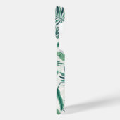 Moderne grüne Aquamarine tropische Blätter Design iPhone Hülle (Linke Seite)
