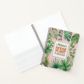 Moderne grüne Aquarellfarben Blätter Muster Pflanz Notizblock (Innenseite)