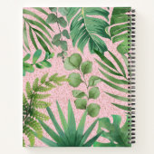 Moderne grüne Aquarellfarben Blätter Muster Pflanz Notizblock (Rückseite)