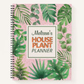 Moderne grüne Aquarellfarben Blätter Muster Pflanz Notizblock (Vorderseite)