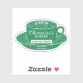 Moderne grüne Aufkleber für Kaffeetassen (Blatt)