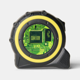 Moderne, grüne Auflage Mikrochip Geek Custom Maßband