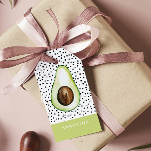 Moderne grüne Avocado personalisierter Name Geschenkanhänger