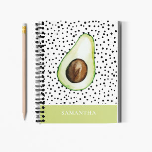 Moderne grüne Avocado personalisierter Name Notizblock