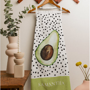 Moderne grüne Avocado personalisierter Name Schürze