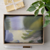 Moderne Grüne Bäume Wasser Wolken Landschaftsbild Seidenpapier (Geschenk)