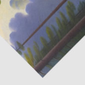 Moderne Grüne Bäume Wasser Wolken Landschaftsbild Seidenpapier (Detail)