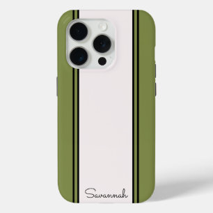 Moderne grüne benutzerdefinierte Monogramm-Name An Case-Mate iPhone Hülle